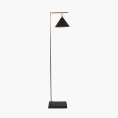 Zeta Matt Black and Antique Brass Floor Lamp