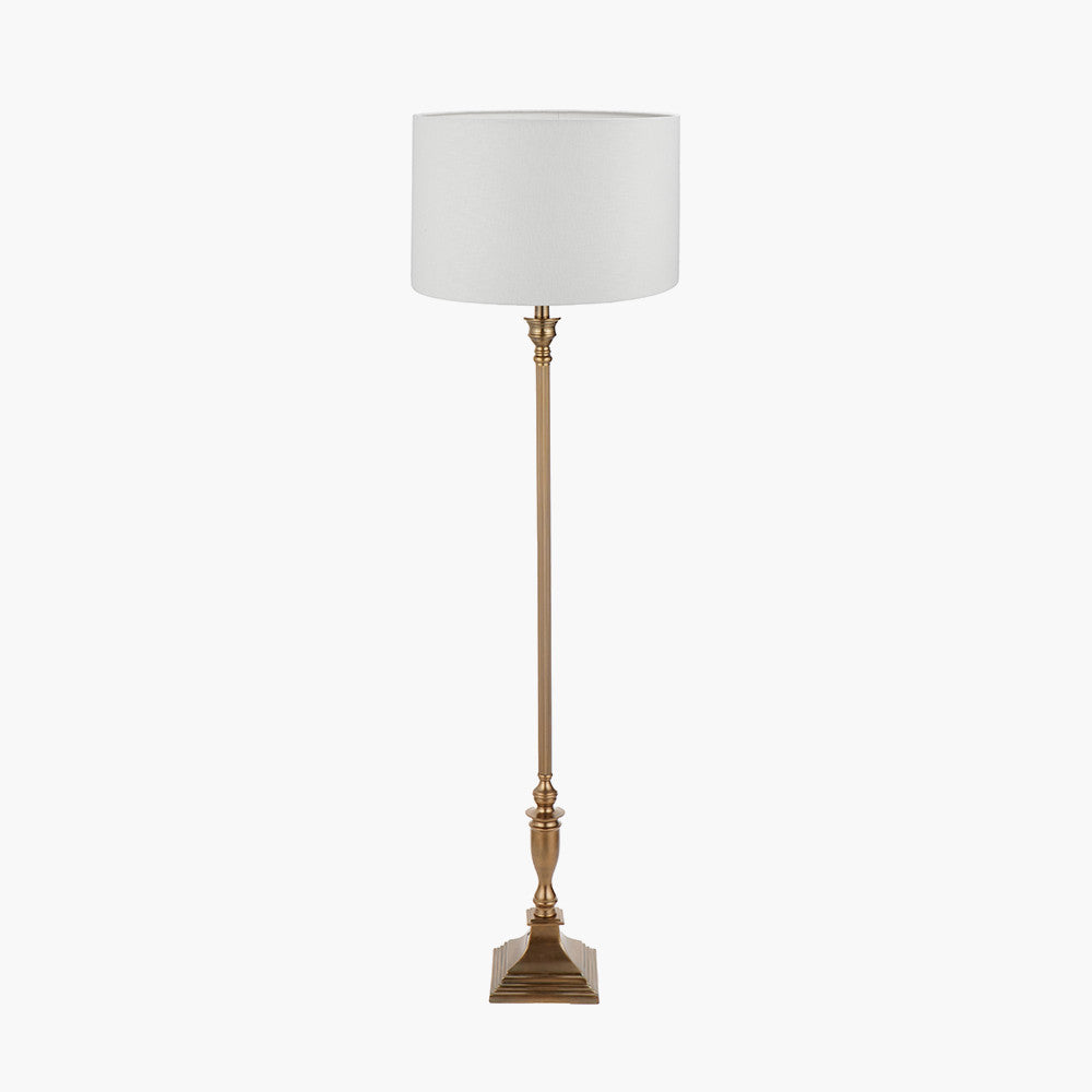 Canterbury Floor Lamp with Handloom Cylinder Lampshade