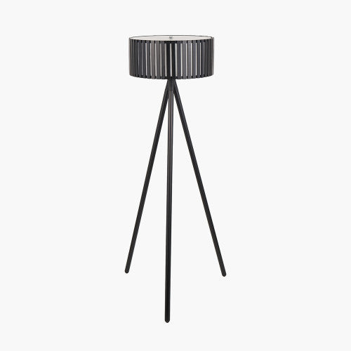 Rabanne Slatted Wood Tripod Floor Lamp