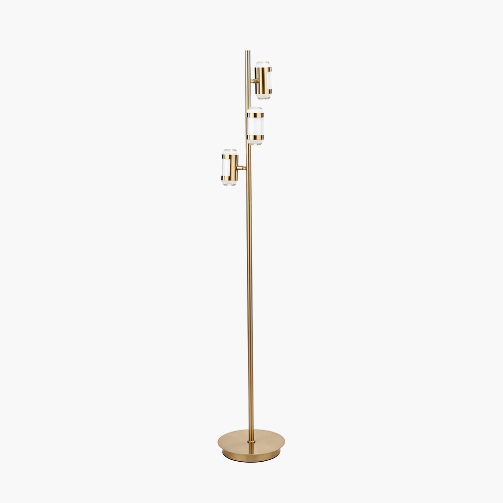 Alondra Gold Metal and White Glass LED Floor Lamp