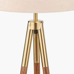 Vali Wood Grain Tripod Floor Lamp