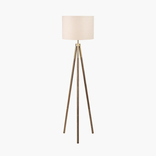 Vali Wood Grain Tripod Floor Lamp