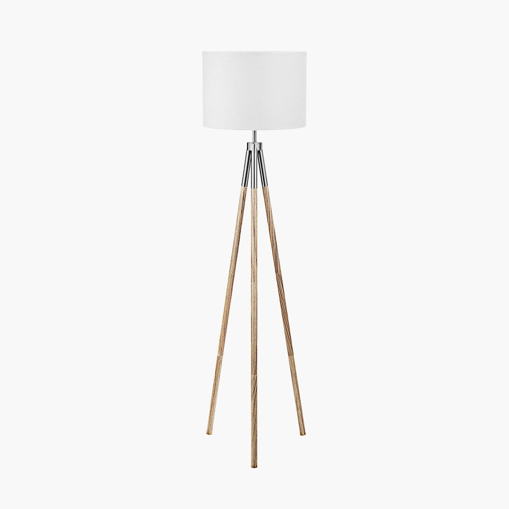 Vali Wood Grain Tripod Floor Lamp