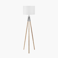 Vali Wood Grain Tripod Floor Lamp