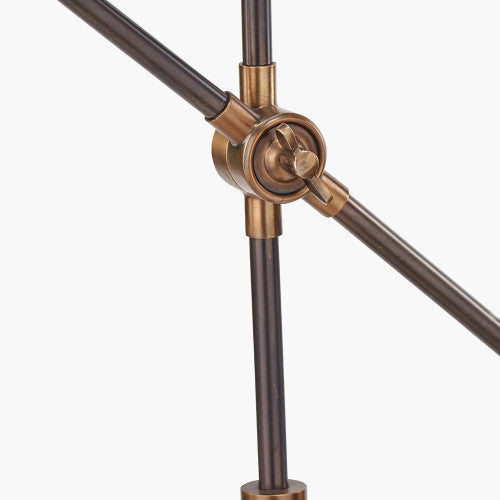 New Emiliano Antique Bronze and Antique Brass Adjustable Task Floor Lamp