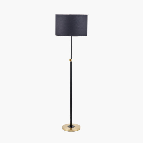 Bryce Black and Gold Metal Rise and Fall Floor Lamp