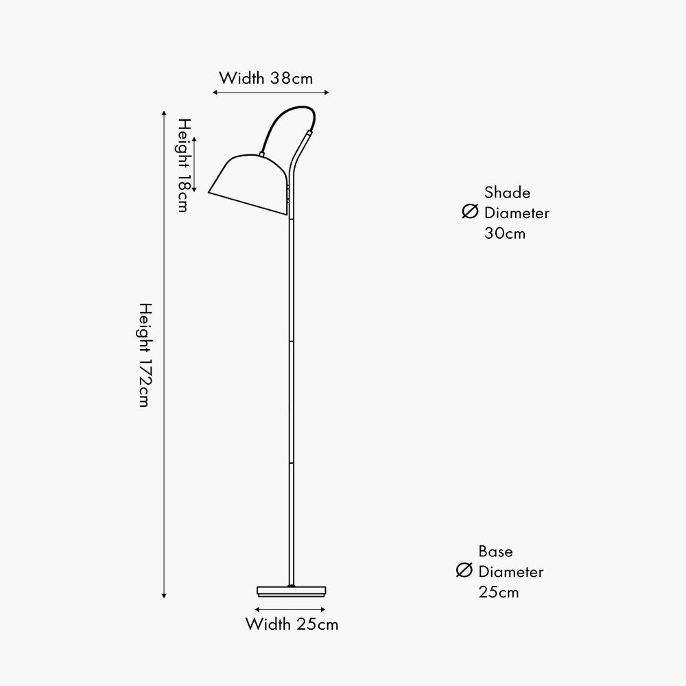 Amalie Retro Task Floor Lamp - Black/Grey