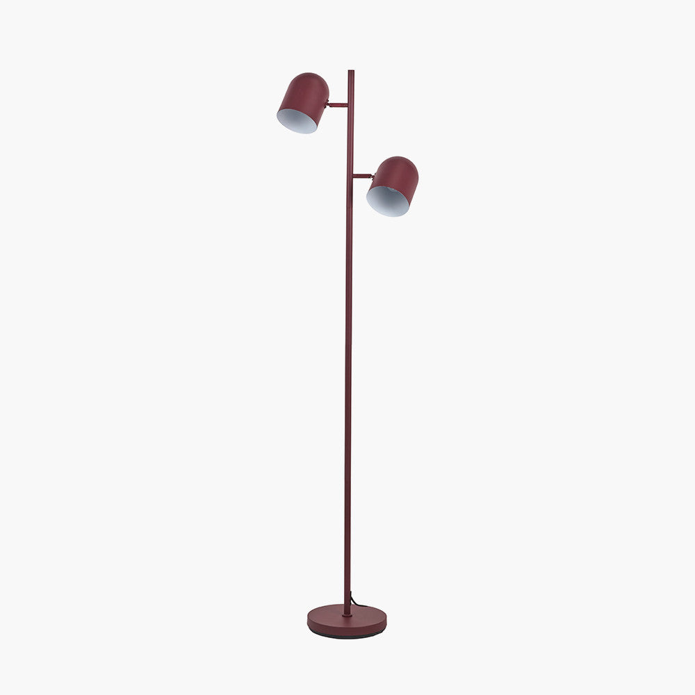Finn Two Head Floor Lamp - Grey/Mulberry