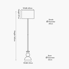 Vala Graphite Metal Ball Floor Lamp