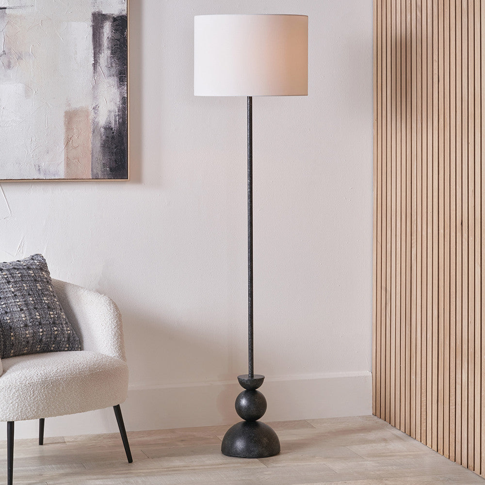 Vala Graphite Metal Ball Floor Lamp