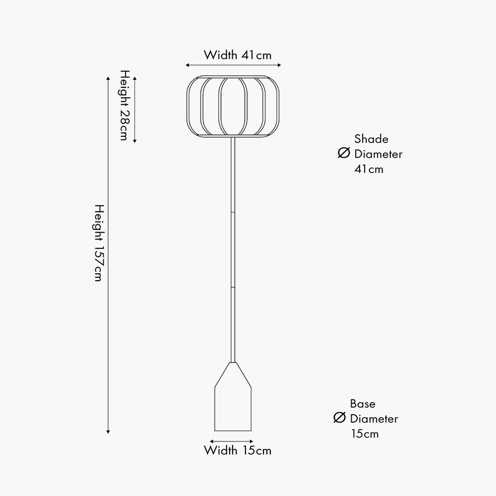 Oscar Black Metal and Natural Linen Floor Lamp