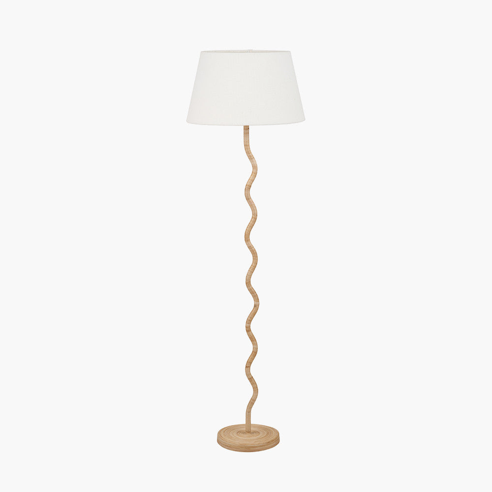 Palau Rattan Wave Floor Lamp - Choice of Shade