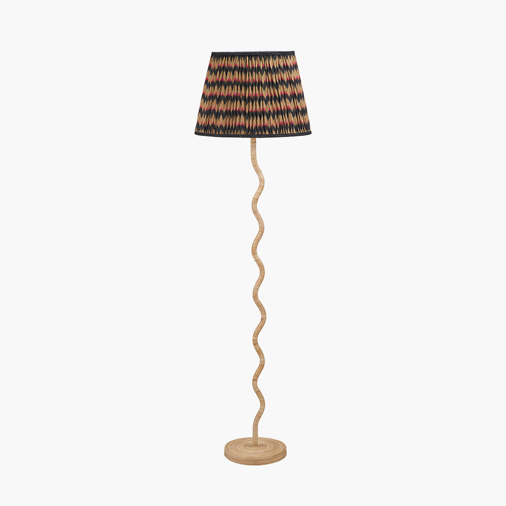 Palau Rattan Wave Floor Lamp - Choice of Shade
