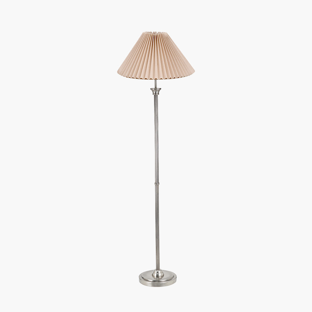 Salvatore Antique Silver Floor Lamp - Choice of Shade