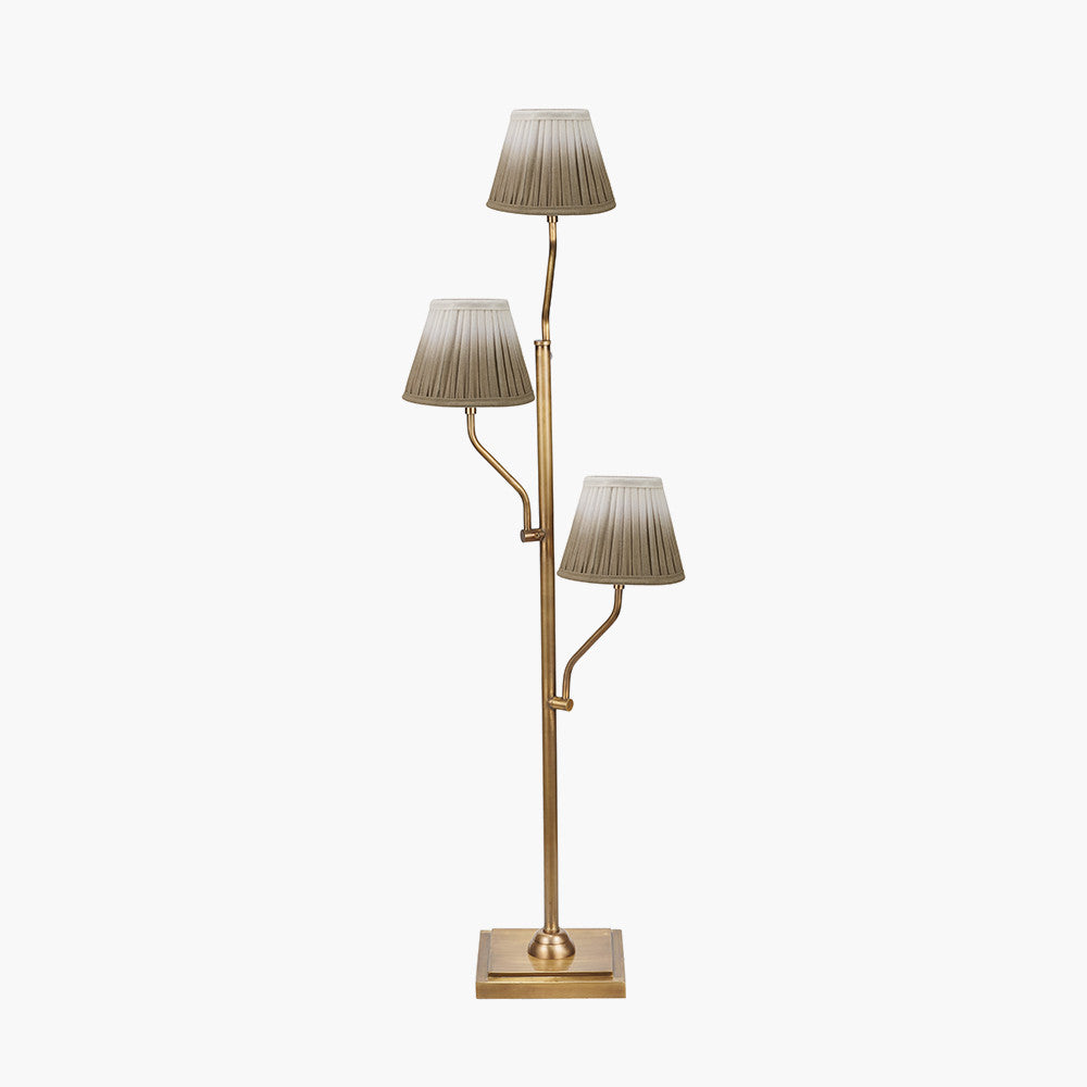 Tatiana Antique Brass Floor Lamp Base - Various Shades