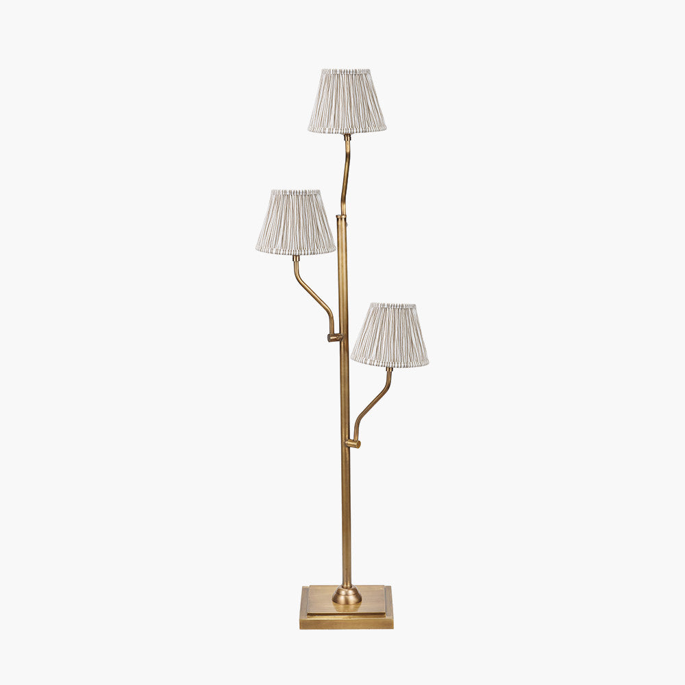 Tatiana Antique Brass Floor Lamp Base - Various Shades