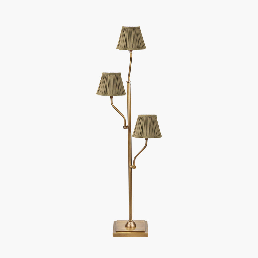 Tatiana Antique Brass Floor Lamp Base - Various Shades
