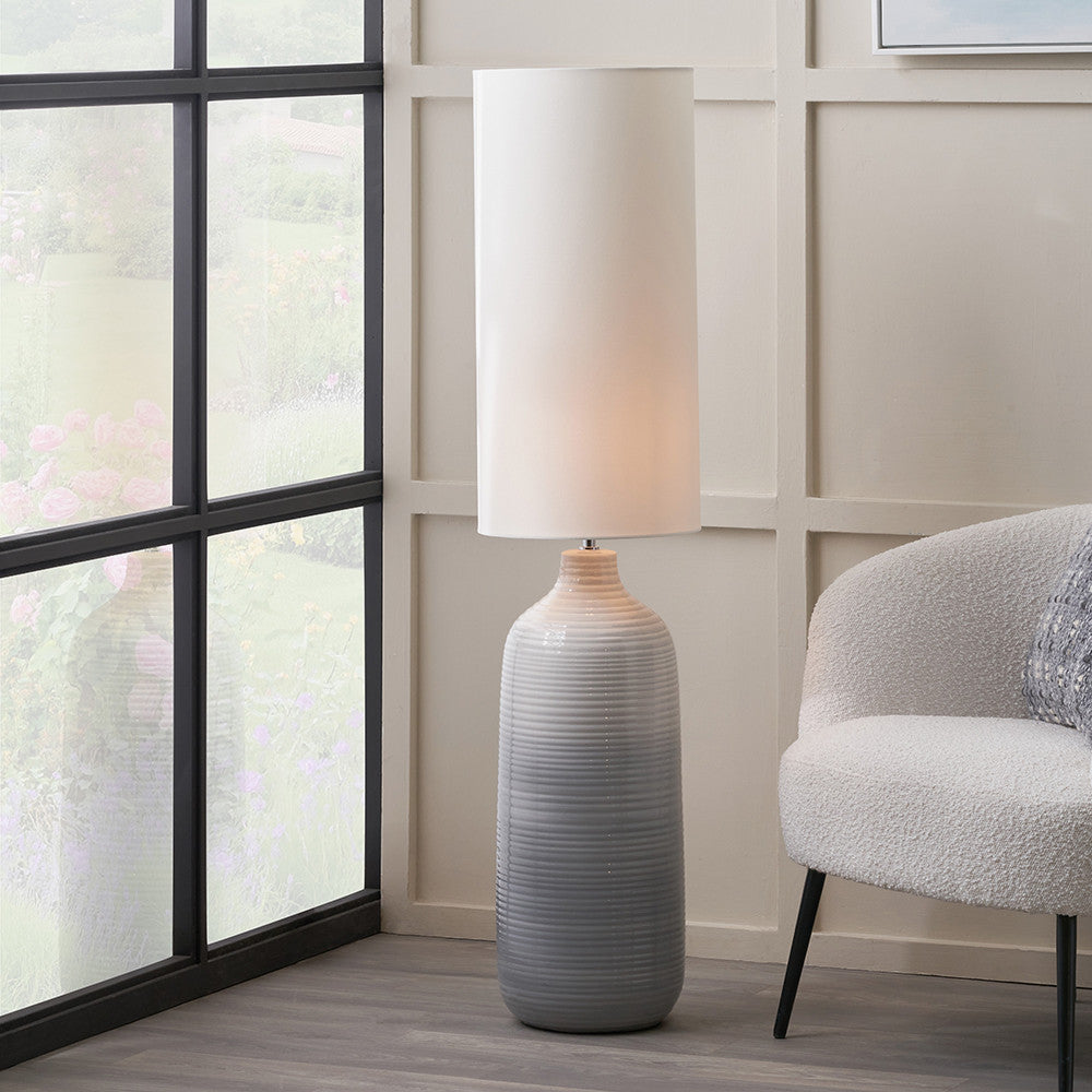 Venus Blue and Grey Ombre Ceramic Floor Lamp