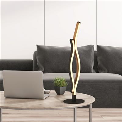 Bloom LED Table Lamp - Wood Effect