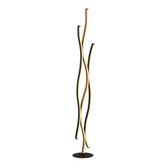 Bloom Black Metal & Wood Effect Floor Lamp Integrated LED