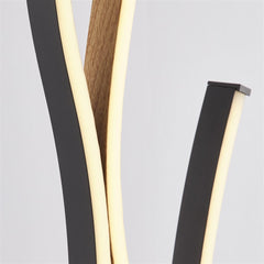 Bloom Black Metal & Wood Effect Floor Lamp Integrated LED