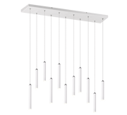 Tubular 11Lt LED Linear Pendant - Black/White