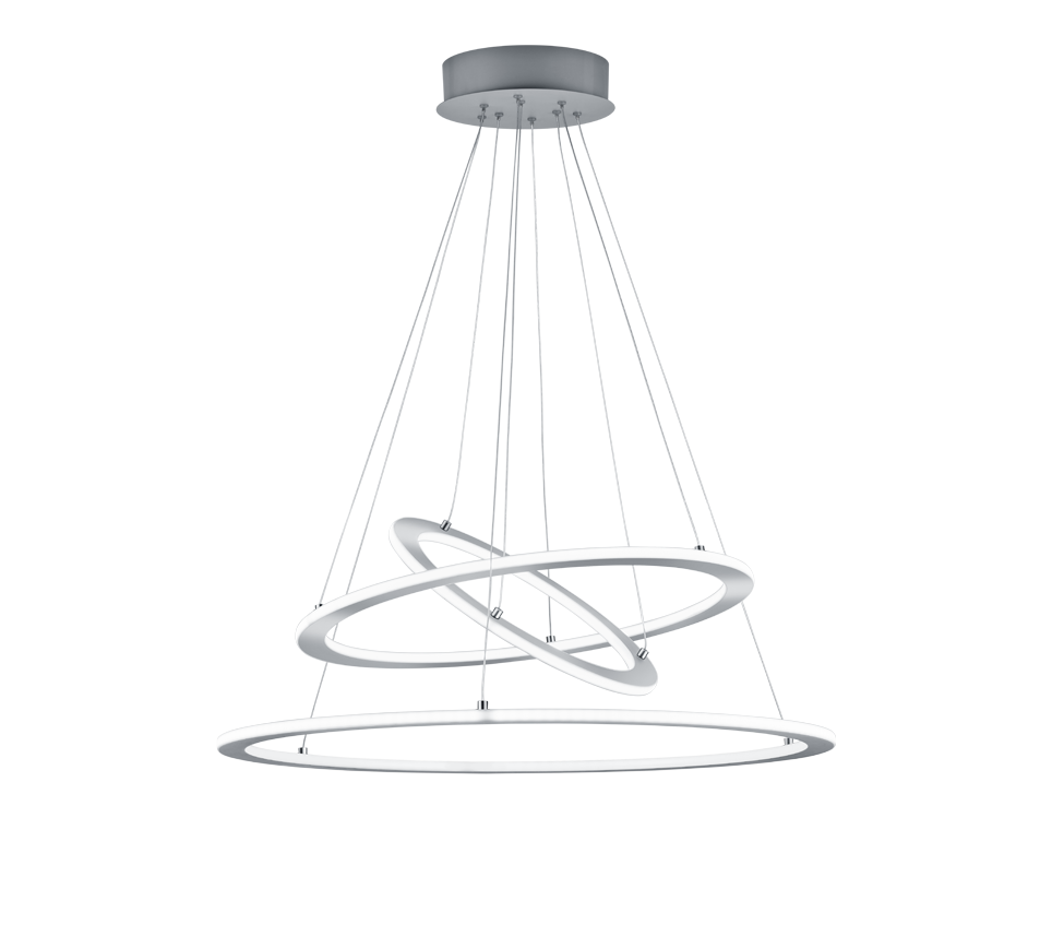 Durban Medium/Large LED Hanging Light - Matt Nickel/Anthracite Finish