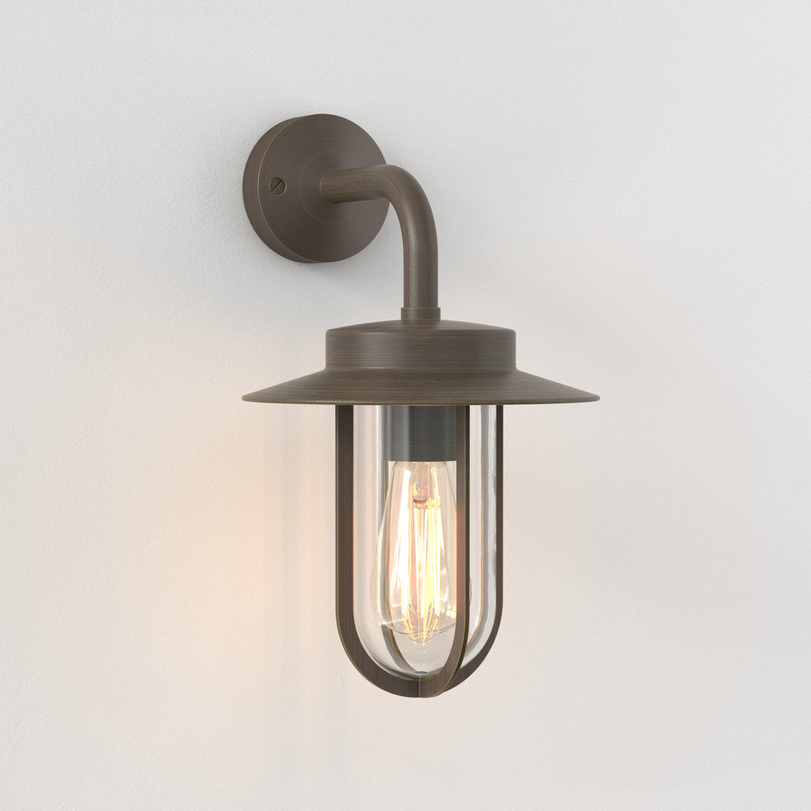 Montparnasse Outdoor Wall Light IP44 - Bronze/ Polished Nickel
