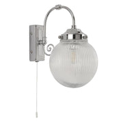 Belvue Bathroom Wall Light IP44 - Antique Brass & Clear/Chrome & Acid Glass