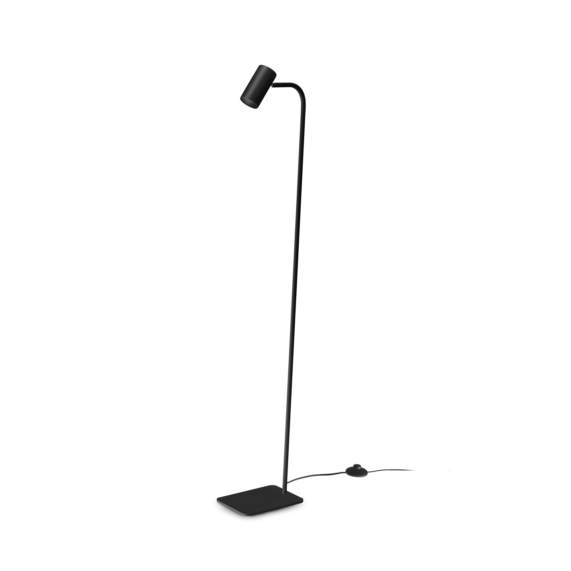 Ginger 1Lt Modern Floor Lamp - Black/White