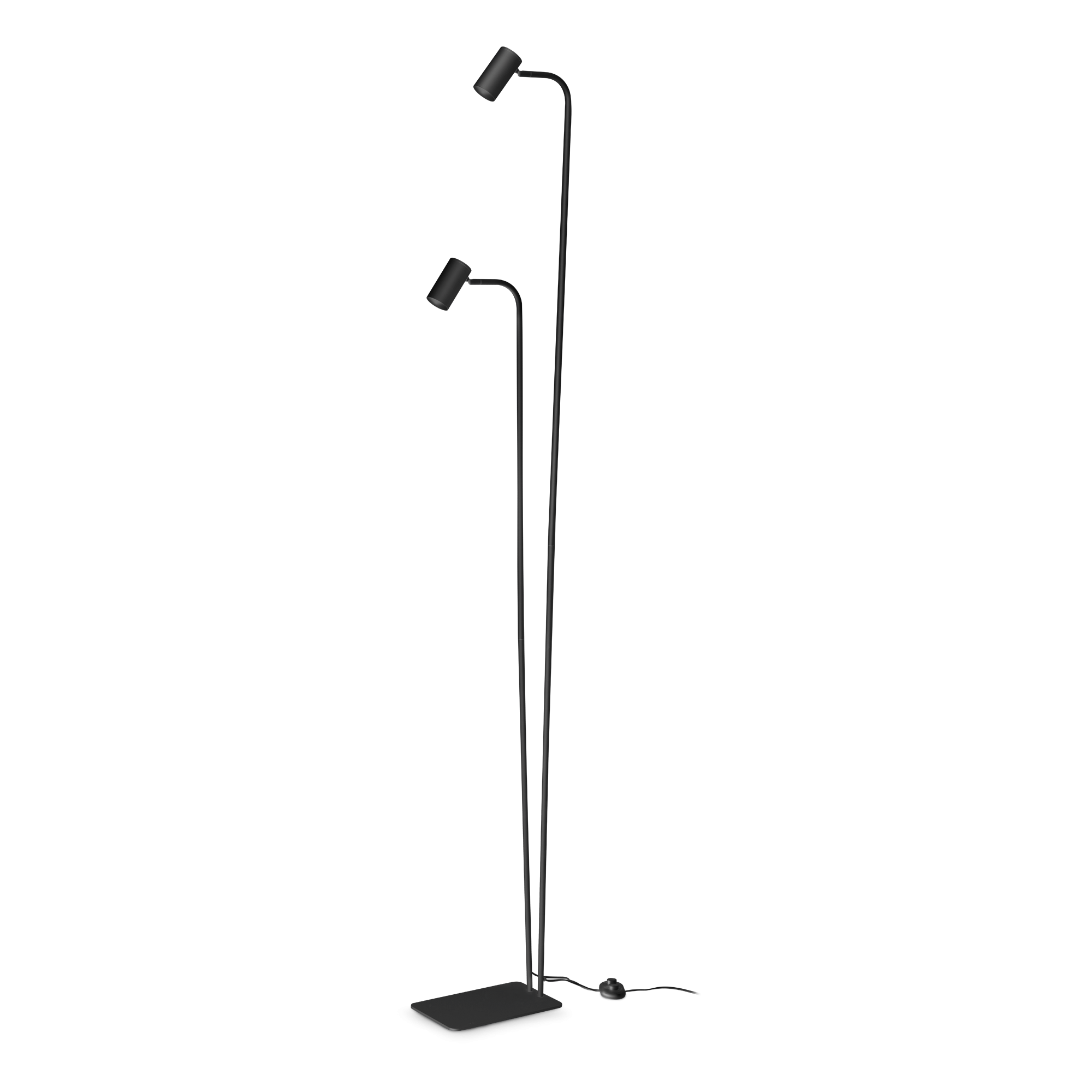 Ginger 2Lt Modern Floor Lamp - Black/White