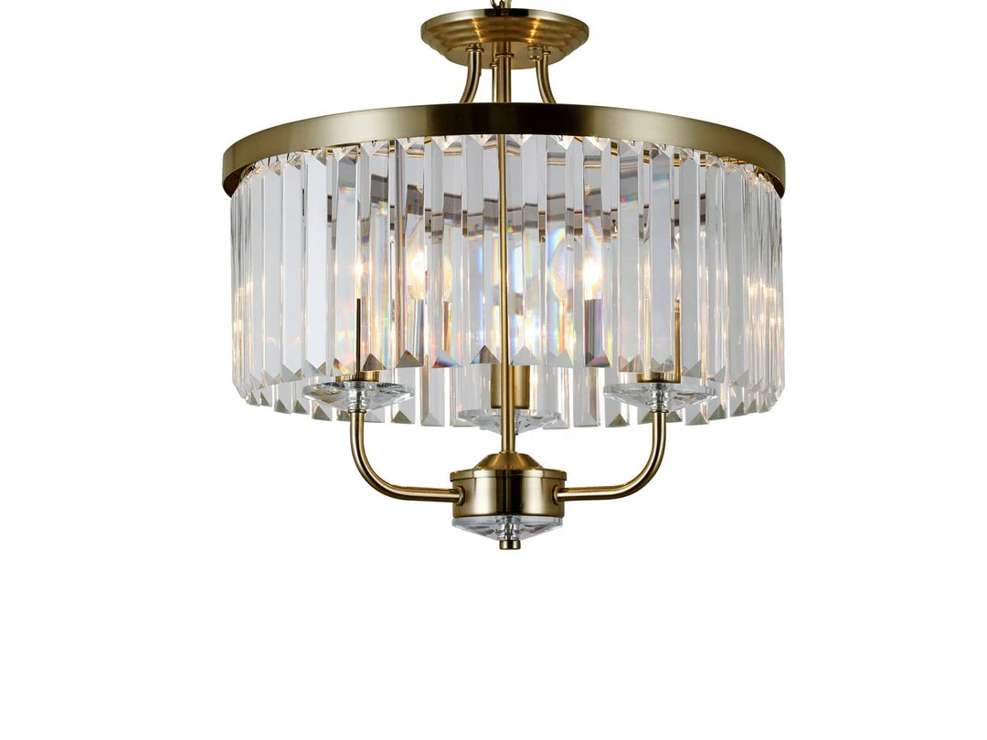 Millie Dual Mount 3/6Lt - Satin Brass / Chrome