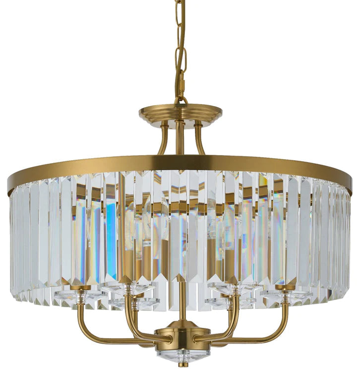 Millie Dual Mount 3/6Lt - Satin Brass / Chrome