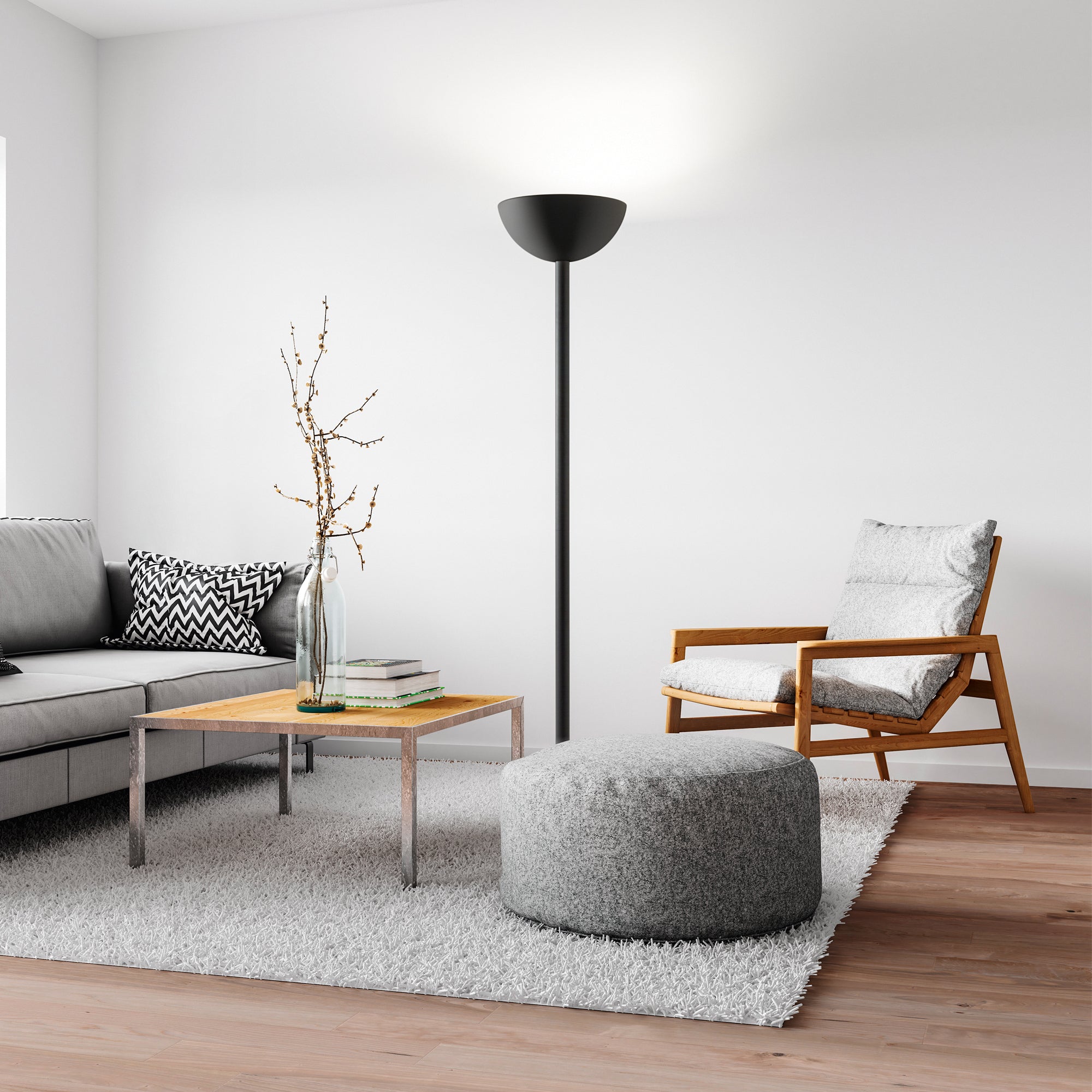 Mix Up Floor Lamp - Black/White Finish