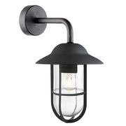 TORONTO OUTDOOR WALL LIGHT - BLACK / RUSTIC BROWN / SATIN SILVER