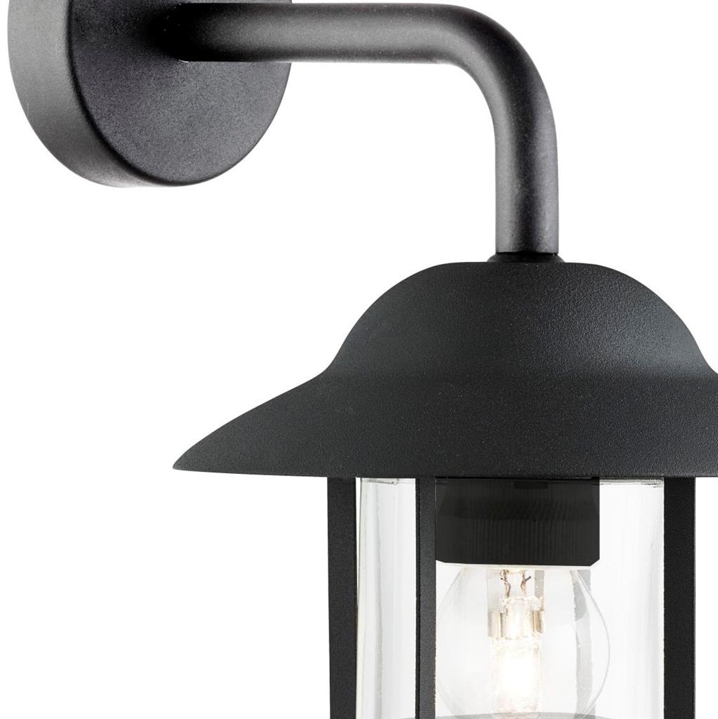 TORONTO OUTDOOR WALL LIGHT - BLACK / RUSTIC BROWN / SATIN SILVER