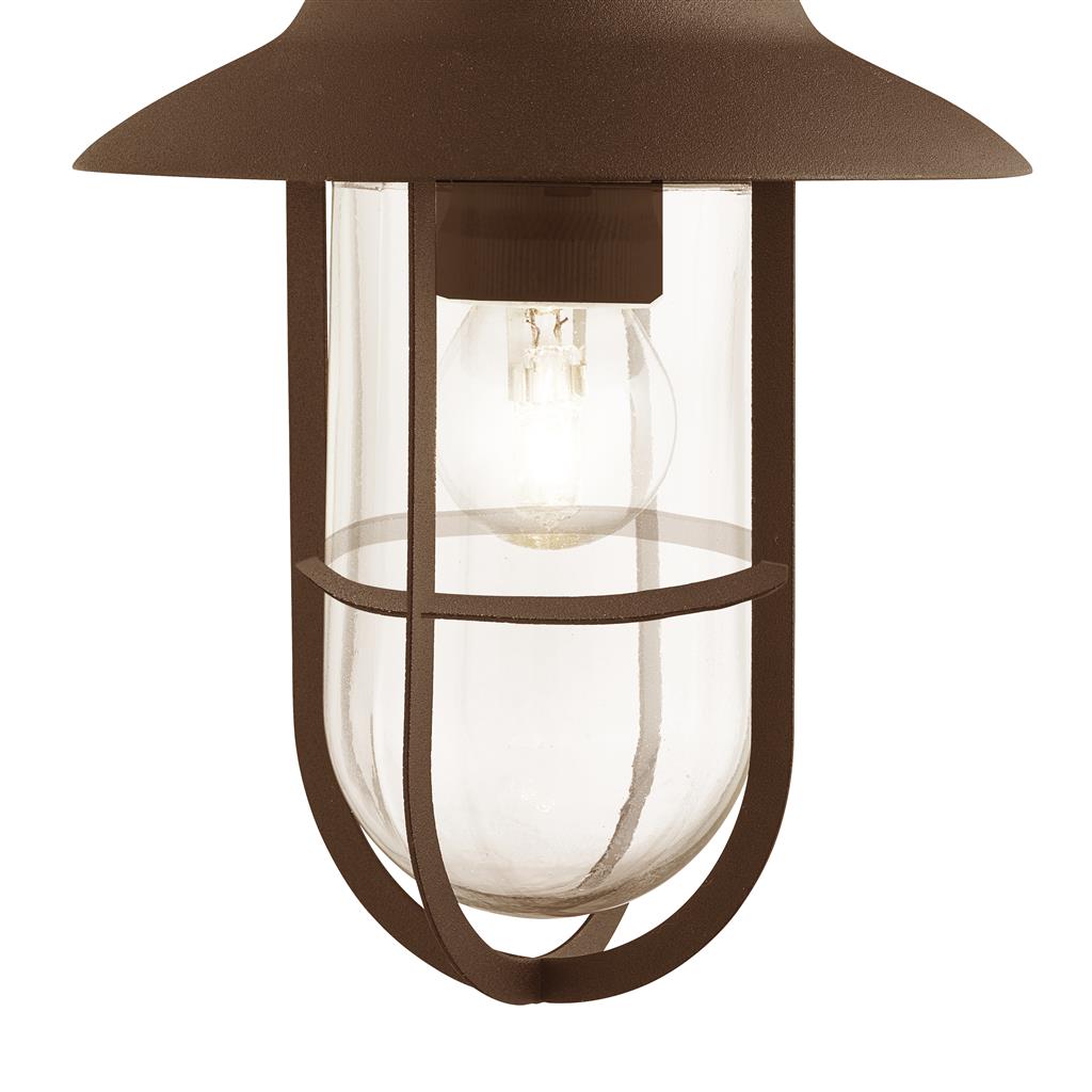 TORONTO OUTDOOR WALL LIGHT - BLACK / RUSTIC BROWN / SATIN SILVER