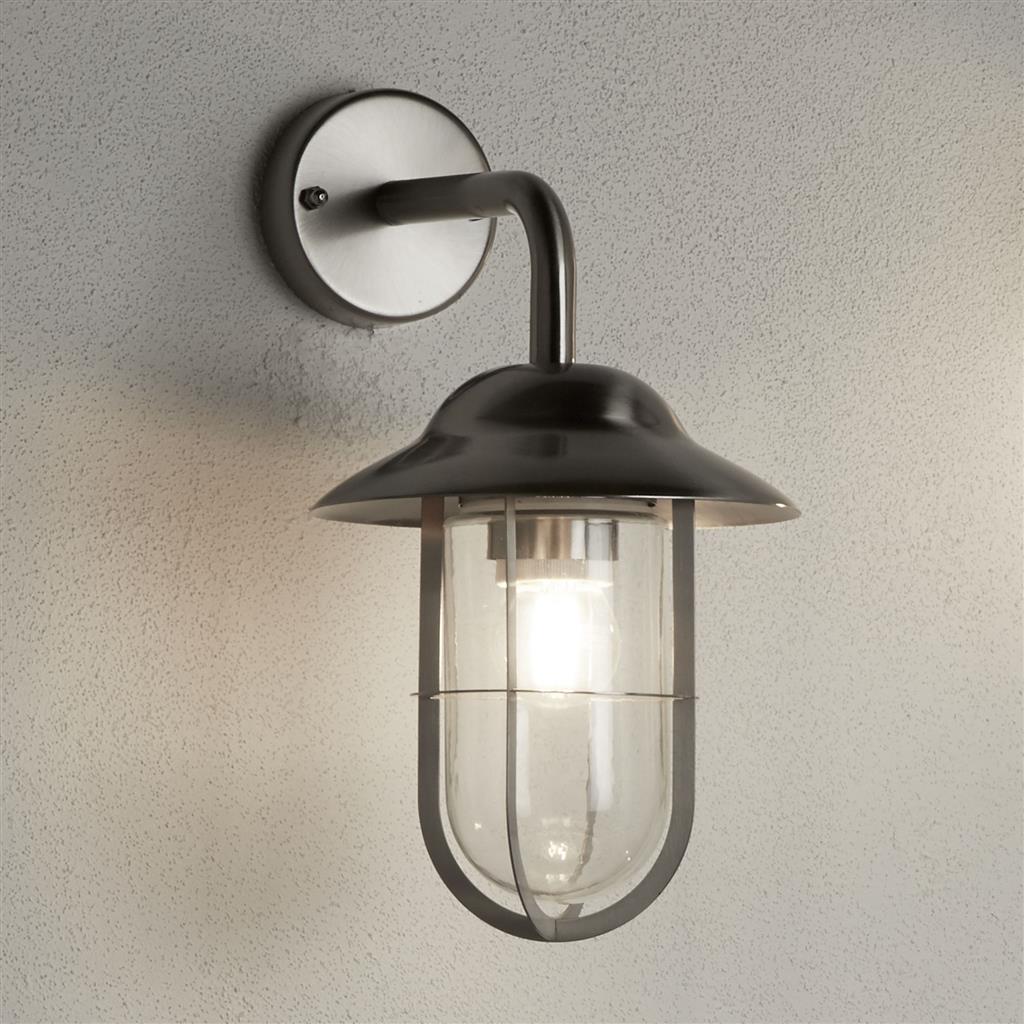 TORONTO OUTDOOR WALL LIGHT - BLACK / RUSTIC BROWN / SATIN SILVER
