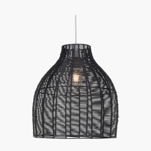 Caswell LED Natural Rattan Cloche Pendant- Various Sizes & Finishes