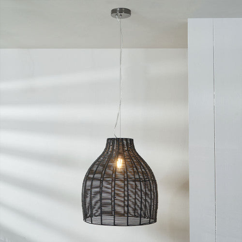 Caswell Natural Rattan Dome Pendant - Cusack Lighting