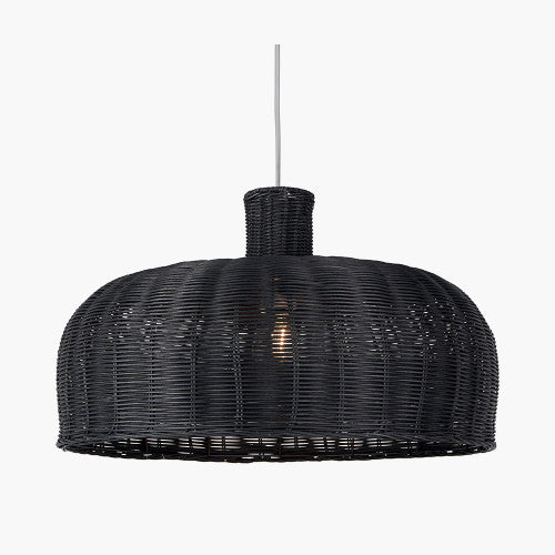 Caswell LED Natural Rattan Cloche Pendant- Various Sizes & Finishes