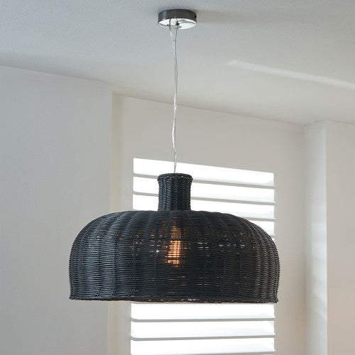 Caswell LED Natural Rattan Cloche Pendant- Various Sizes & Finishes