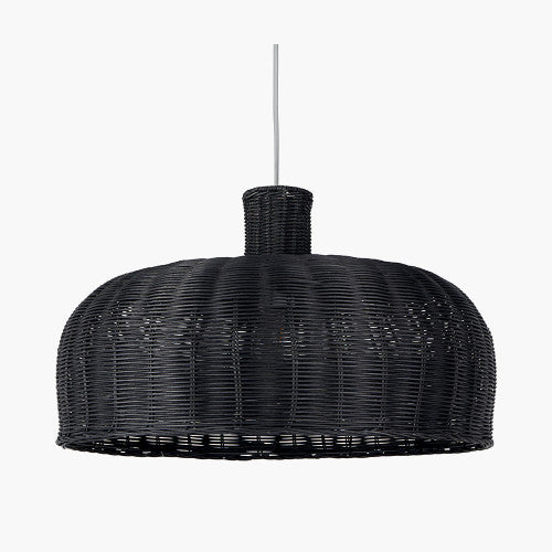 Caswell LED Natural Rattan Cloche Pendant- Various Sizes & Finishes