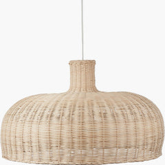 Caswell LED Natural Rattan Cloche Pendant- Various Sizes & Finishes