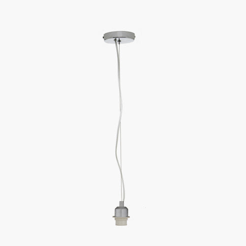 Caswell Natural Rattan Dome Pendant with Brushed Chrome Ceiling Fitting E27