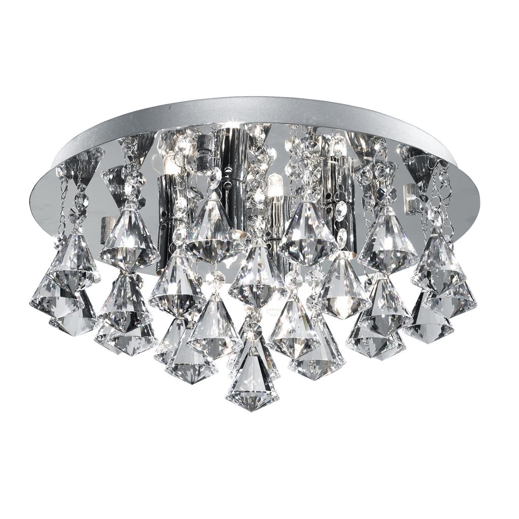 Hanna 4Lt Flush  - Chrome Metal & Clear Crystal