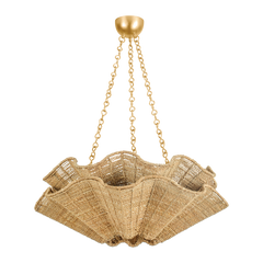 Hayworth 6Lt Chandelier - Gold & Natural Abaca Shade