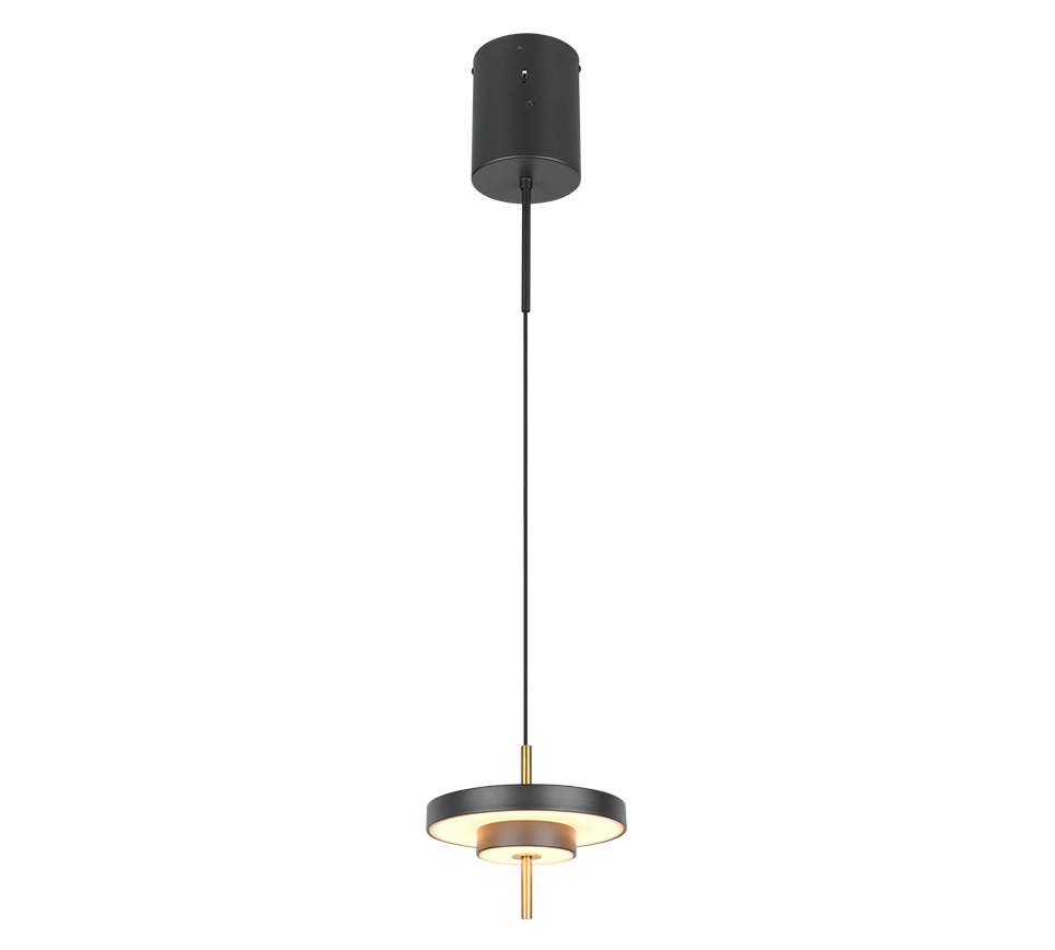 Keaton Pendant Light- Warm Grey/ Black Gold Finishes
