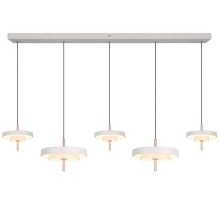 Keaton Linear Pendant Light- Warm Grey/ Black Gold Finishes