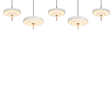 Keaton Linear Pendant Light- Warm Grey/ Black Gold Finishes